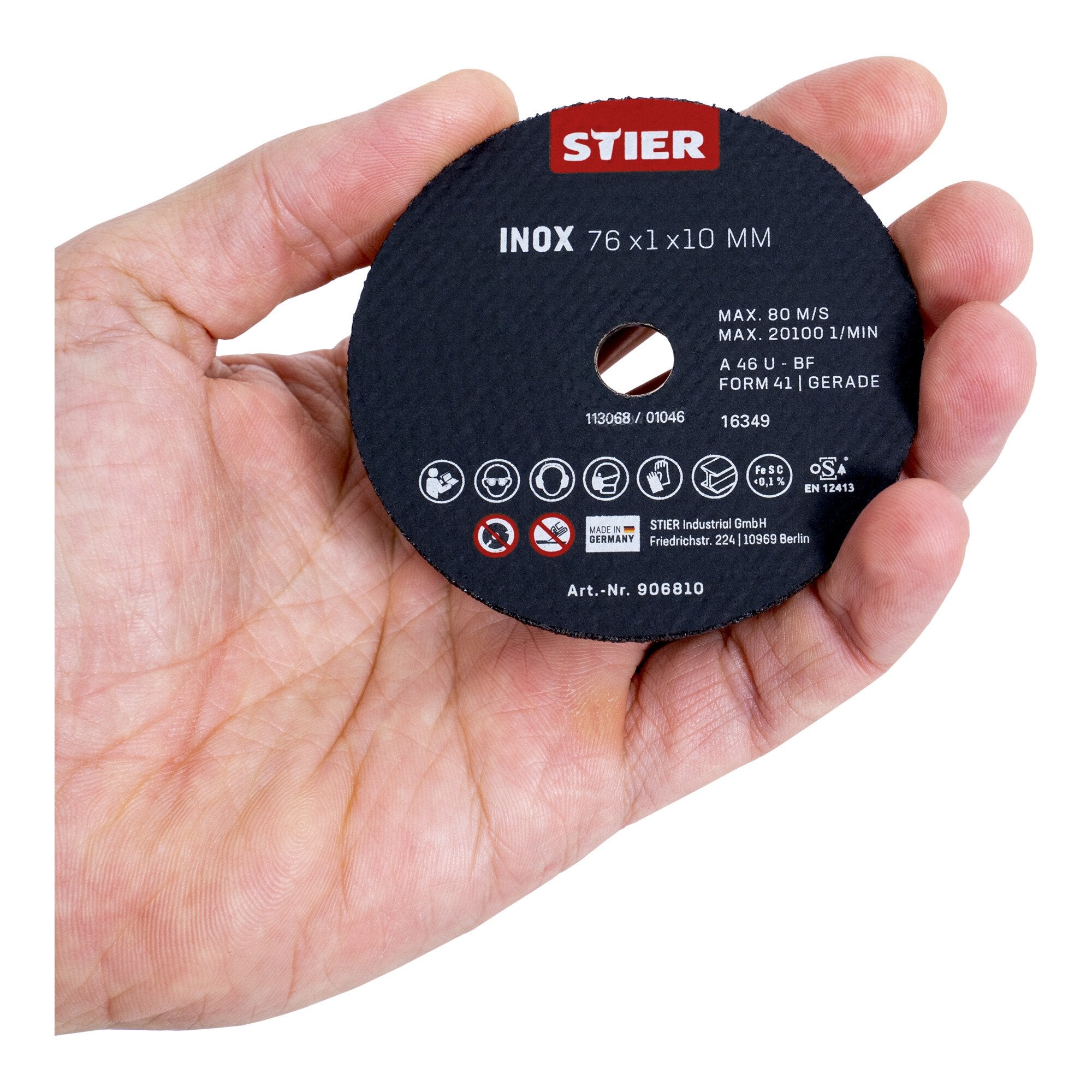 STIER Trennscheibe Edelstahl/Inox 76 x 1 x 10 gerade 10 Stk