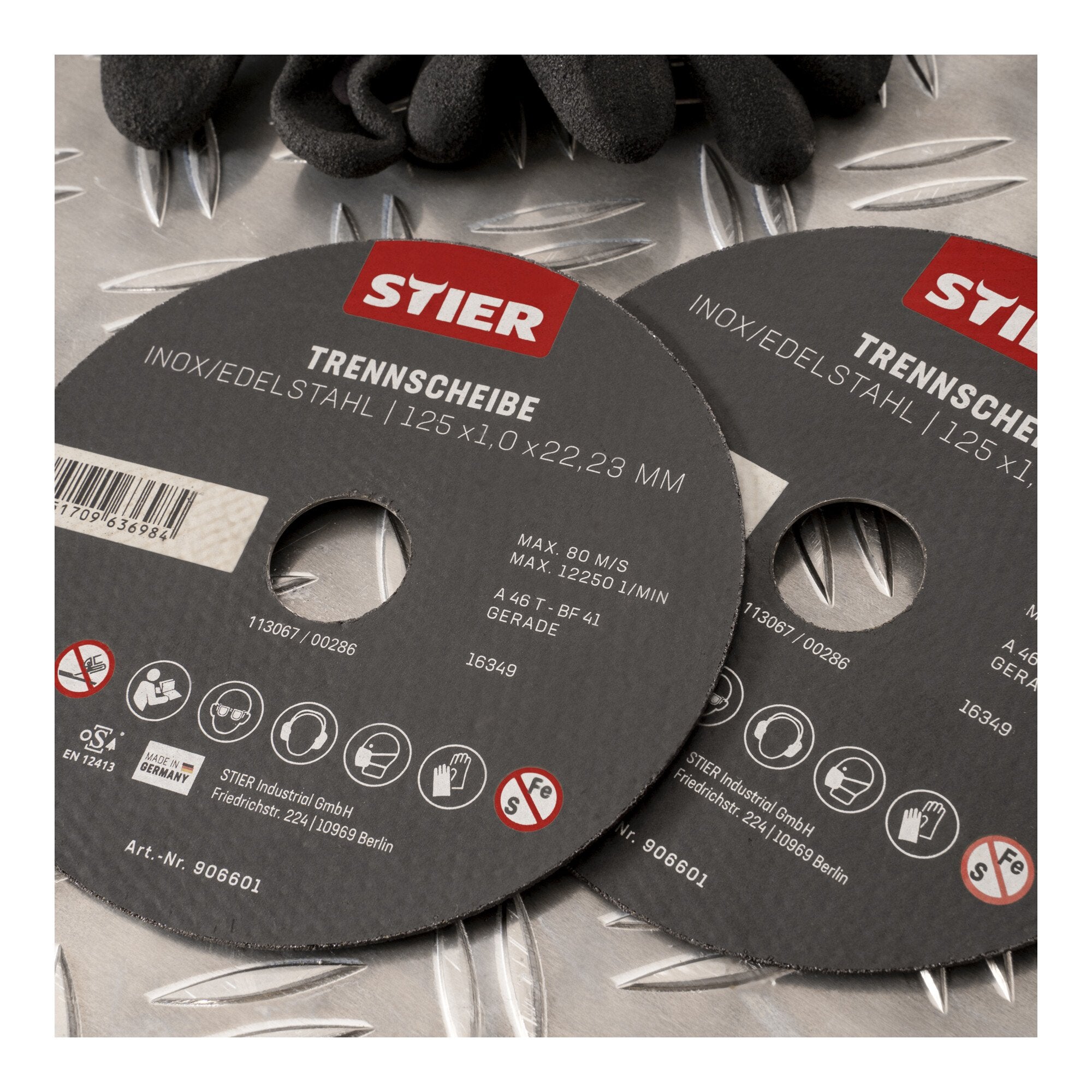 STIER Trennscheibe Edelstahl 125 x 1,0 x 22,23 mm Form gerade 5 Stk