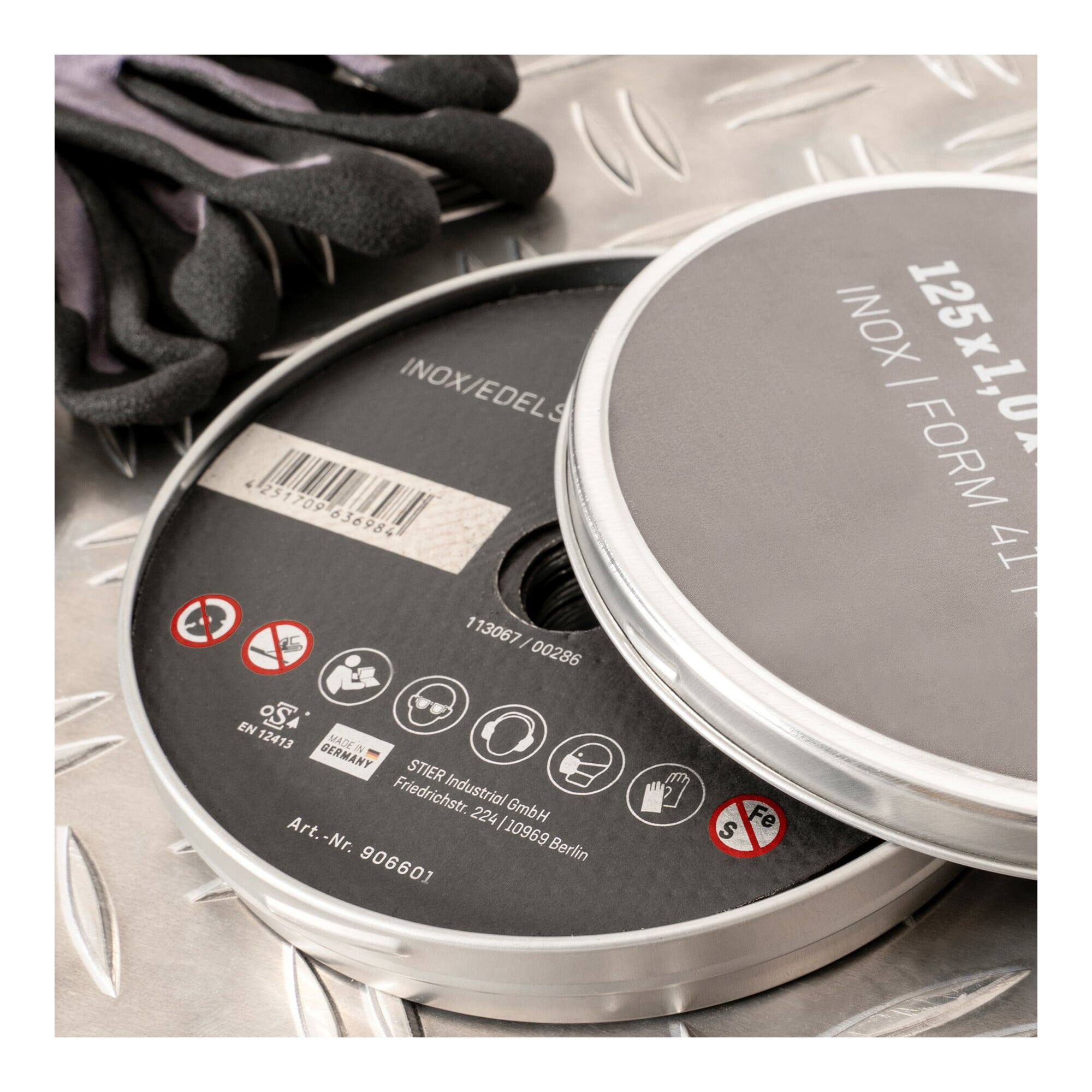 STIER cutting disc stainless steel 125 x 1.0 x 22.23 mm straight shape 10 pcs