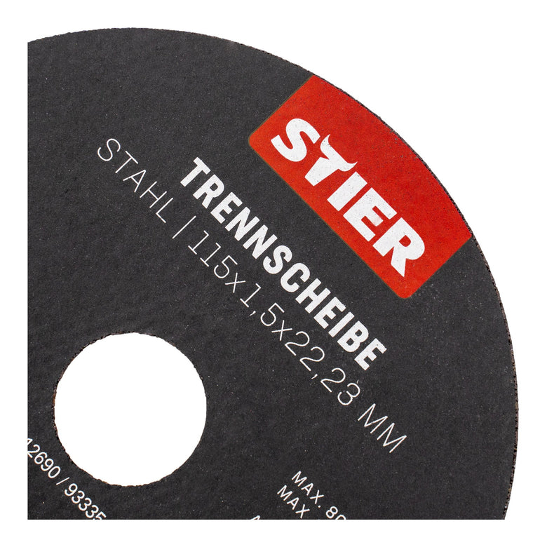 STIER Trennscheiben Stahl Maße: 115 x 1,5 x 22,23; Form 41; gerade Ausführung;