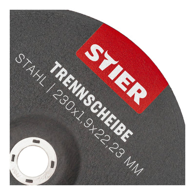 STIER cutting discs made of steel, dimensions: 230 x 1.9 x 22.23; Form 42 cast steel, etc.