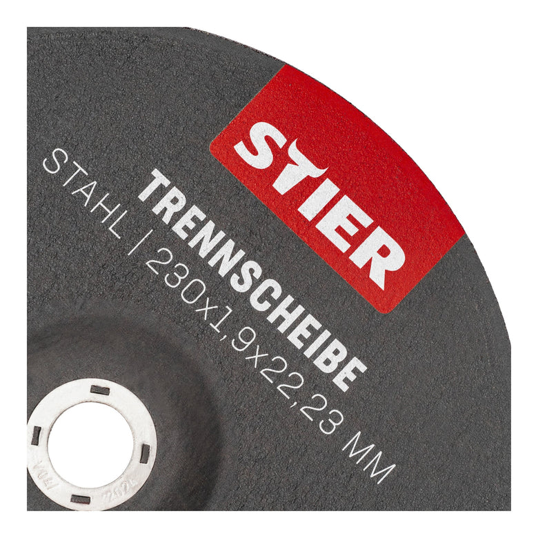STIER cutting discs made of steel, dimensions: 230 x 1.9 x 22.23; Form 42 cast steel, etc.
