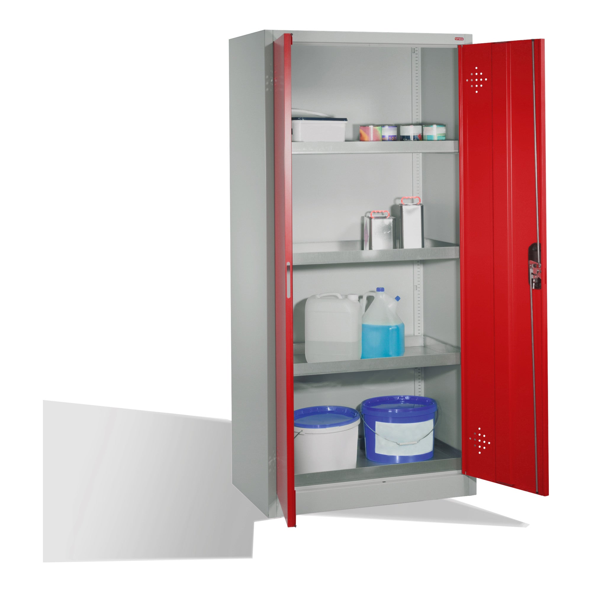 STIER Umweltschrank mit 4 verzinkten Wannenböden und Ergo-Lock 1950x930x500mm