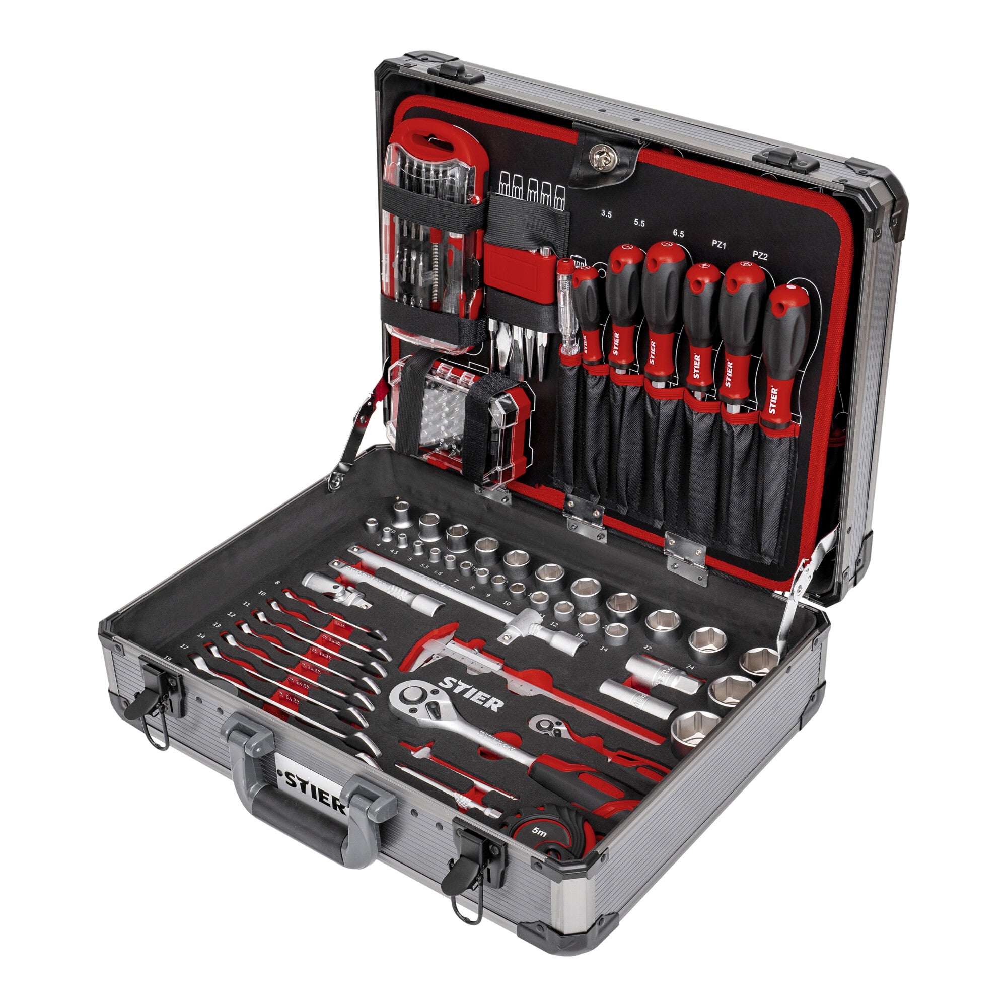 STIER universal tool case 144 pieces equipped tool case made of aluminum