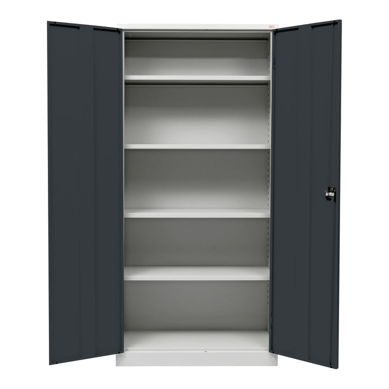 STIER Universalschrank mit 4 Fachböden à 40kg Tragkraft | 1950x920x420mm | verschließbar | anthrazitgrau | verschweißt