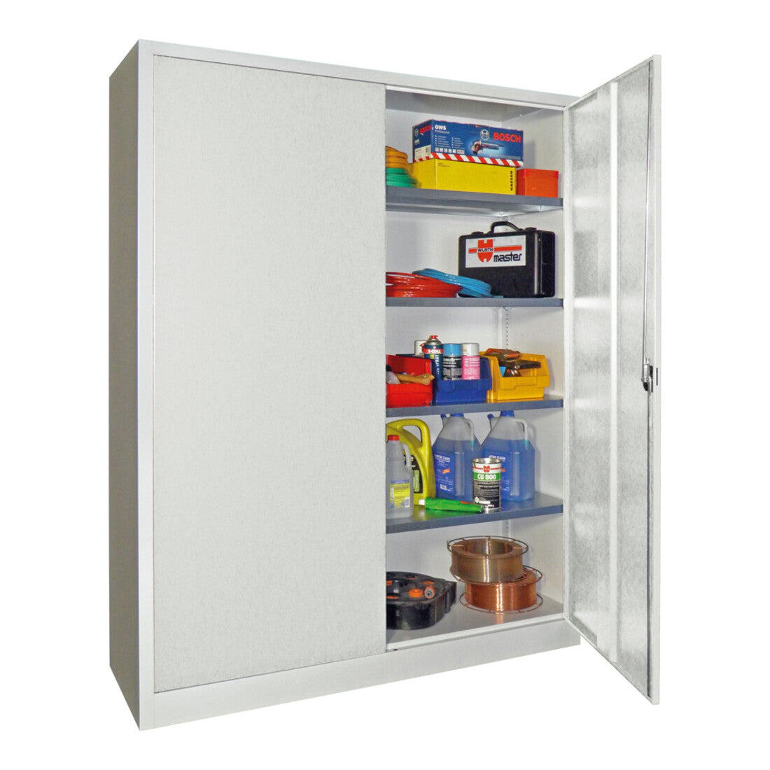 STIER Premium universal cabinet with 4 galvanized shelves 1950x1500x600mm