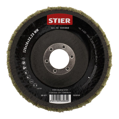 STIER fleece flap discs 125 x 18 x 22.23 mm medium 5 pieces