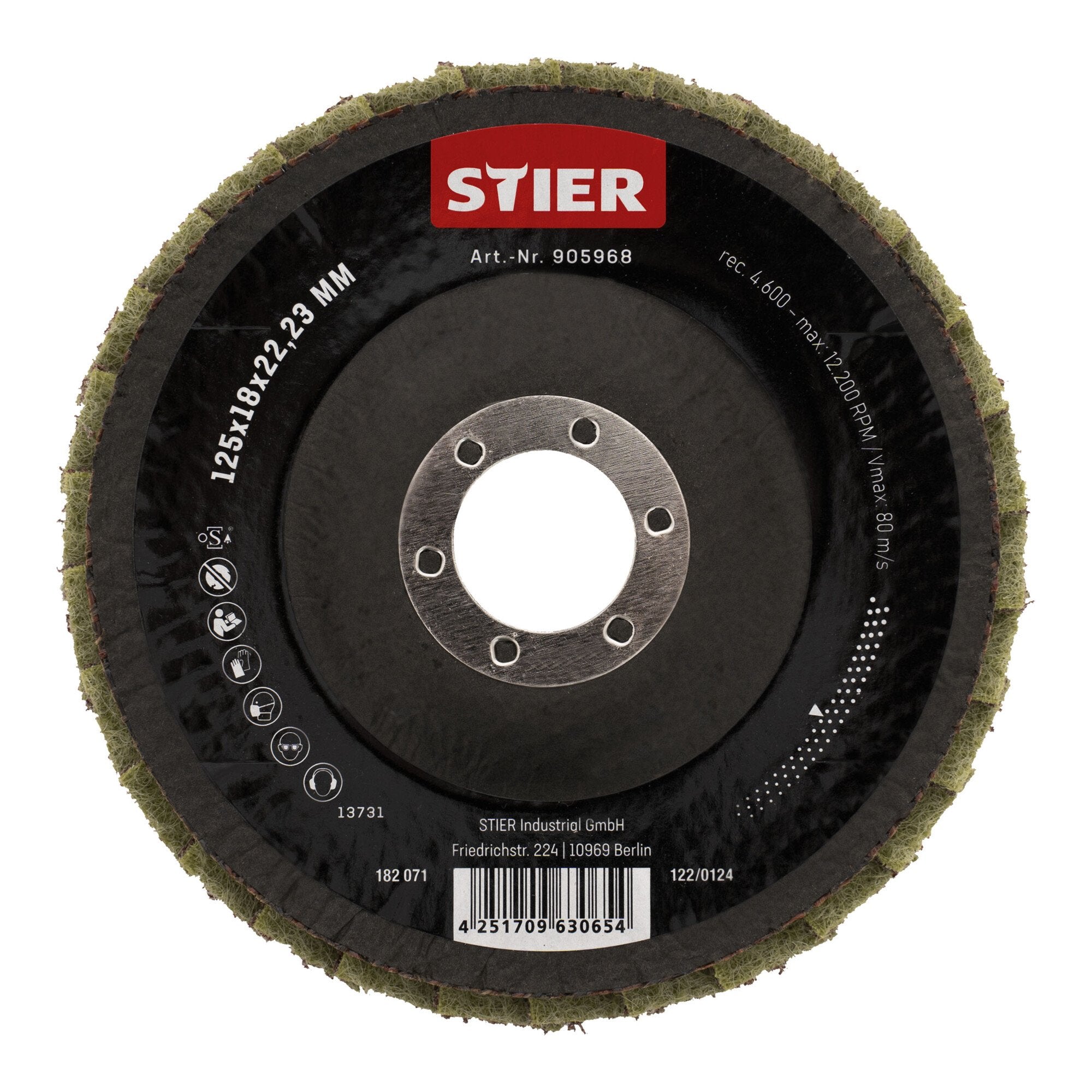 STIER Vlies Fächerschleifscheiben 125 x 18 x 22,23 mm mittel 5 Stk.