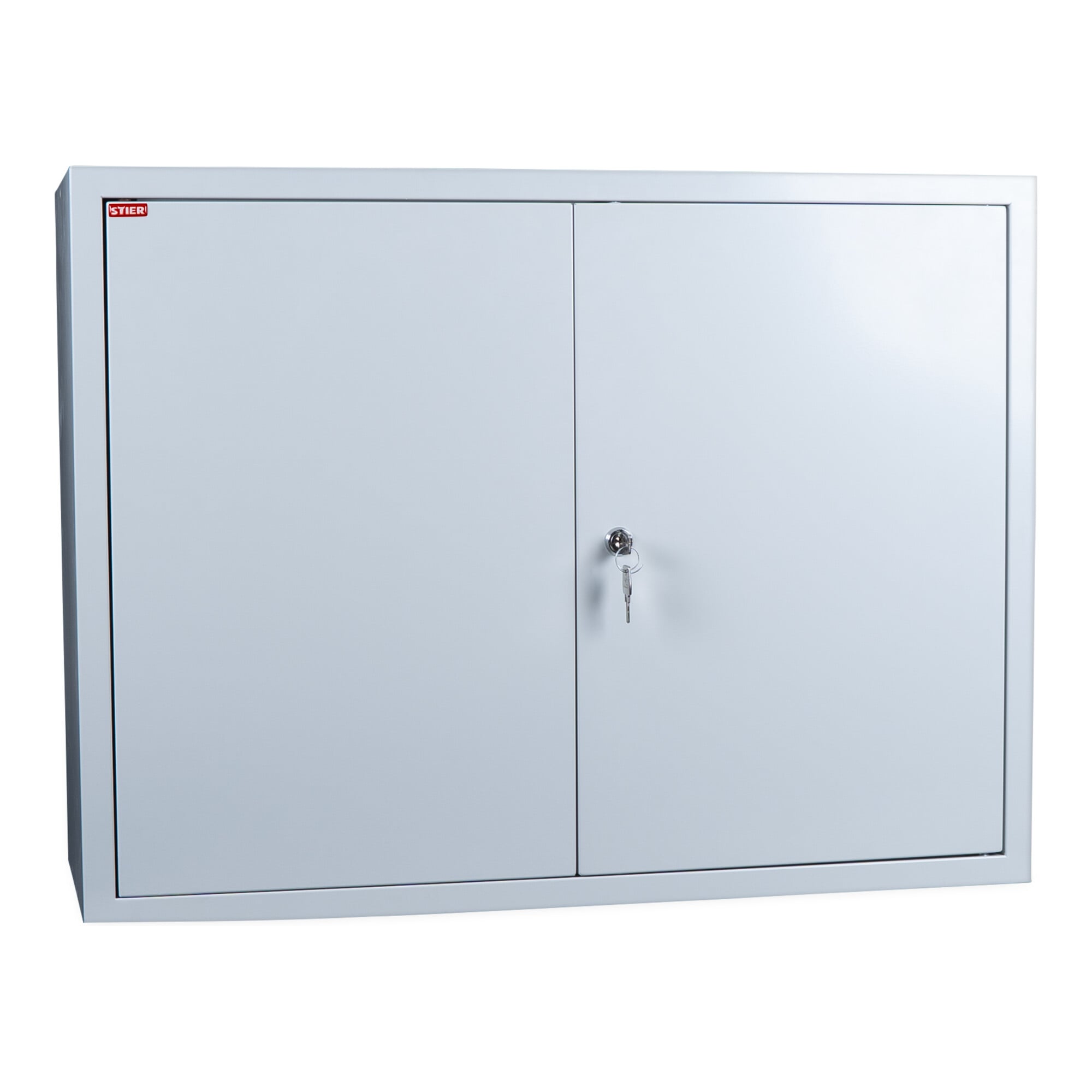 STIER Wandschrank, sichere platzsparende Aufbewahrung, grau