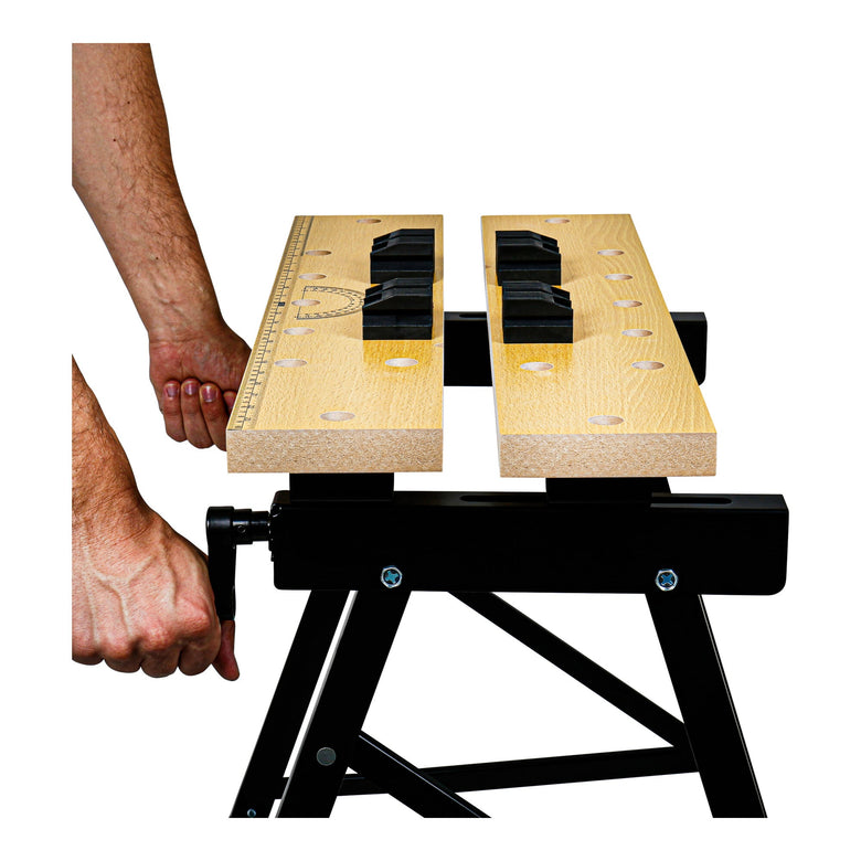 STIER workbench with clamping jaws foldable clamping table space-saving mobile