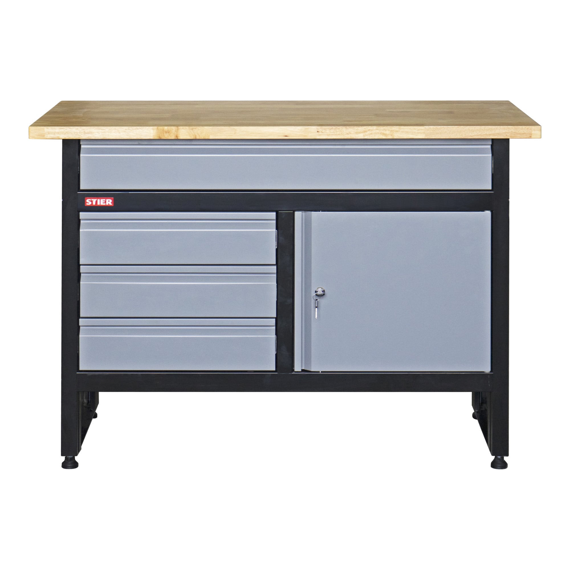 STIER workbench Basic 4 drawers load capacity 300 kg WxDxH 1200x600x840 mm with