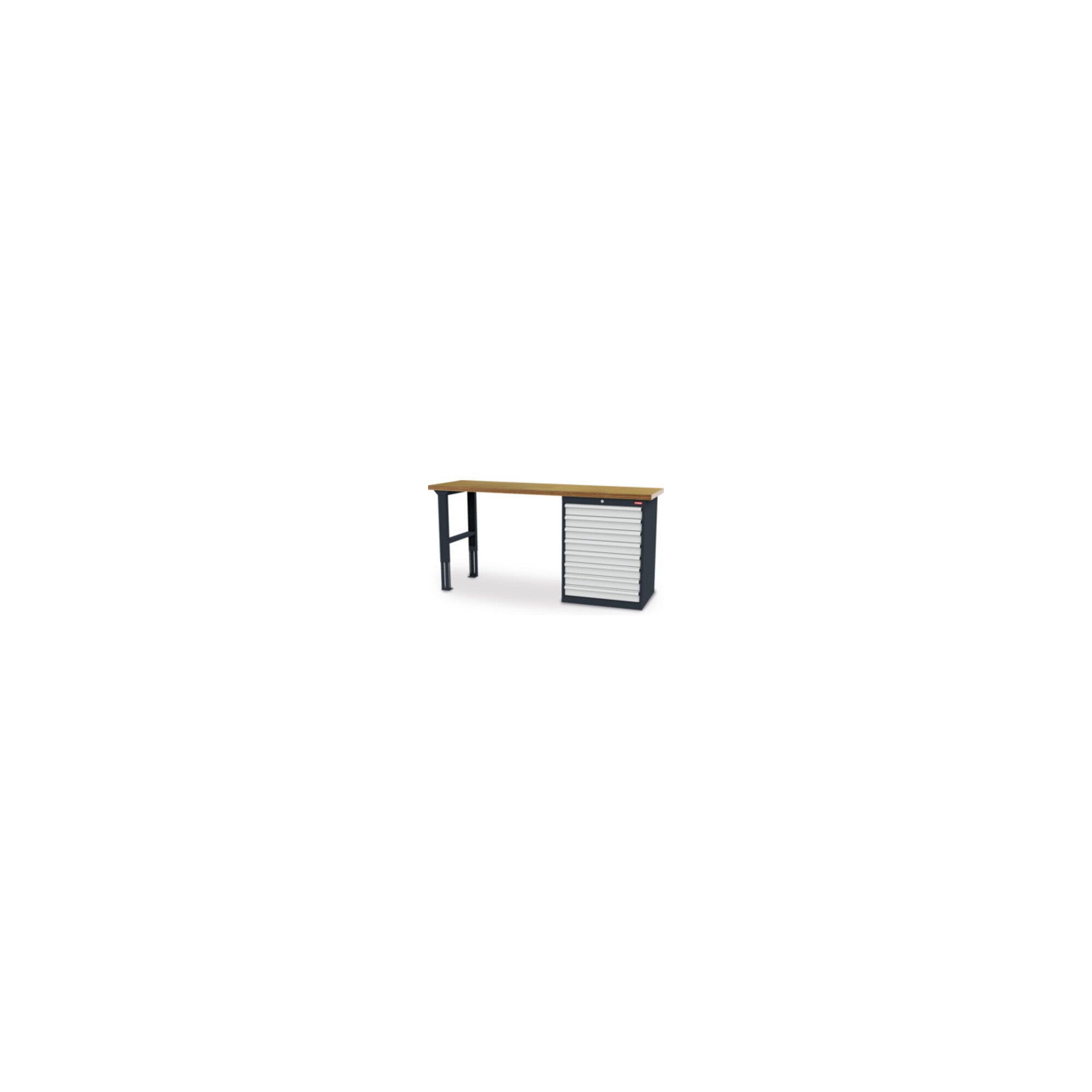 STIER Werkbank BxTxH 2000x600x1060 mm mit 1 Schrankgehäuse der Breite 700 mm RAL
