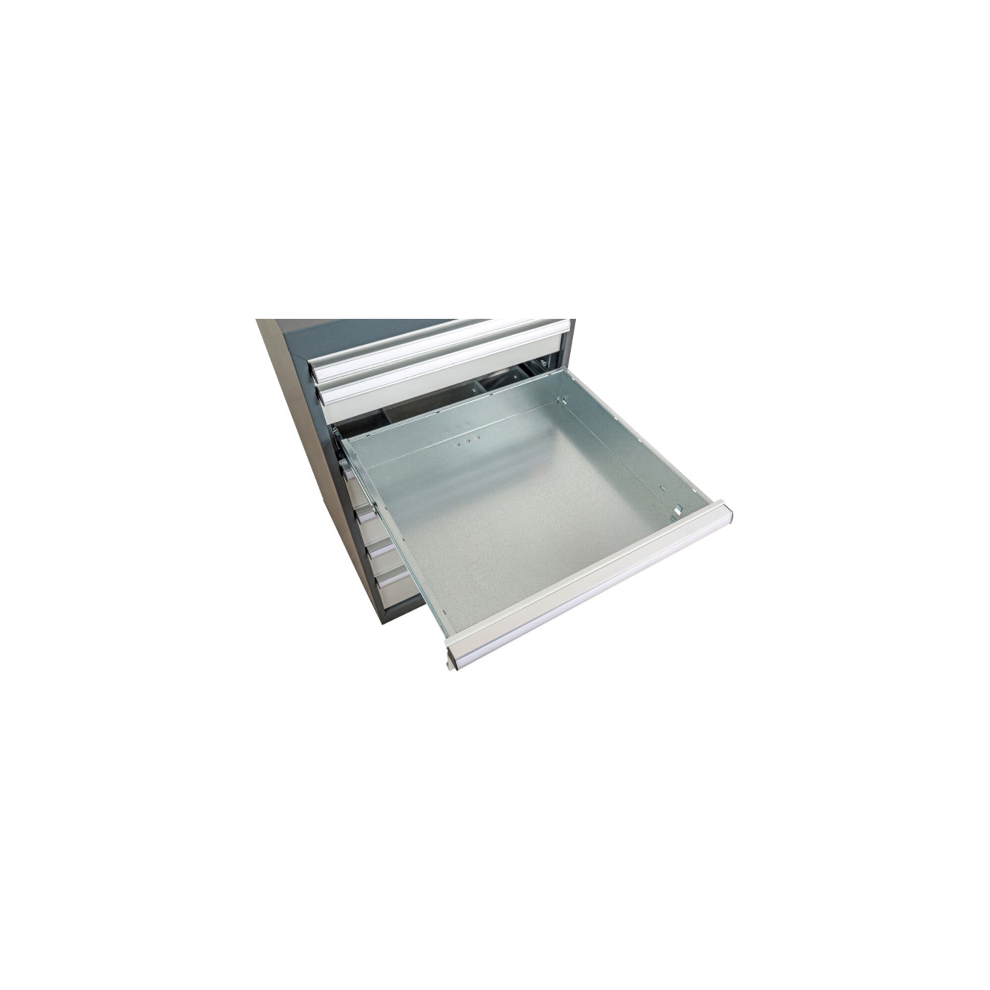 STIER workbench WxDxH 2000x600x1060 mm with 1 cabinet housing of width 700 mm RAL