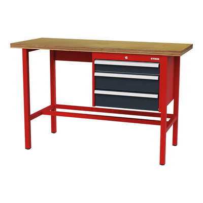 STIER Werkbank mit 1x100 2x150 mm Schubladen BxTxH 1500x600x960 mm RAL 3020 /