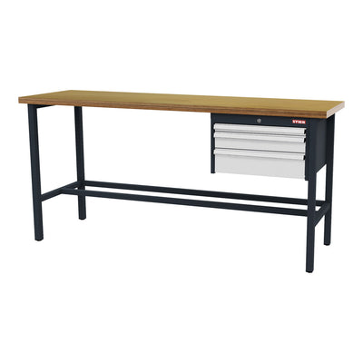 STIER Werkbank mit 1x50 1x100 1x150 mm Schubladen BxTxH 2000x600x960 mm RAL 7016