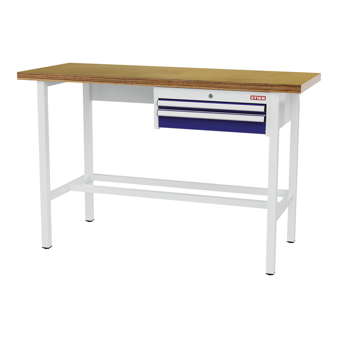 STIER Werkbank mit 1x50 1x100 mm Schubladen BxTxH 1500x600x960 mm RAL 3020 / RAL