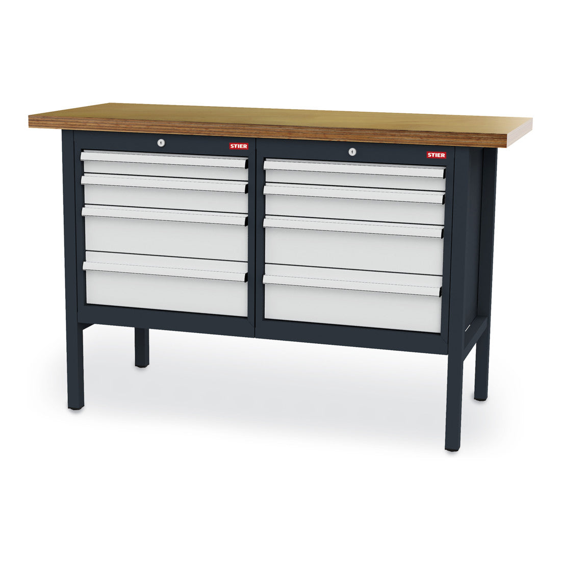 STIER box workbench 8 drawers 80 kg load capacity per drawer professional workbench