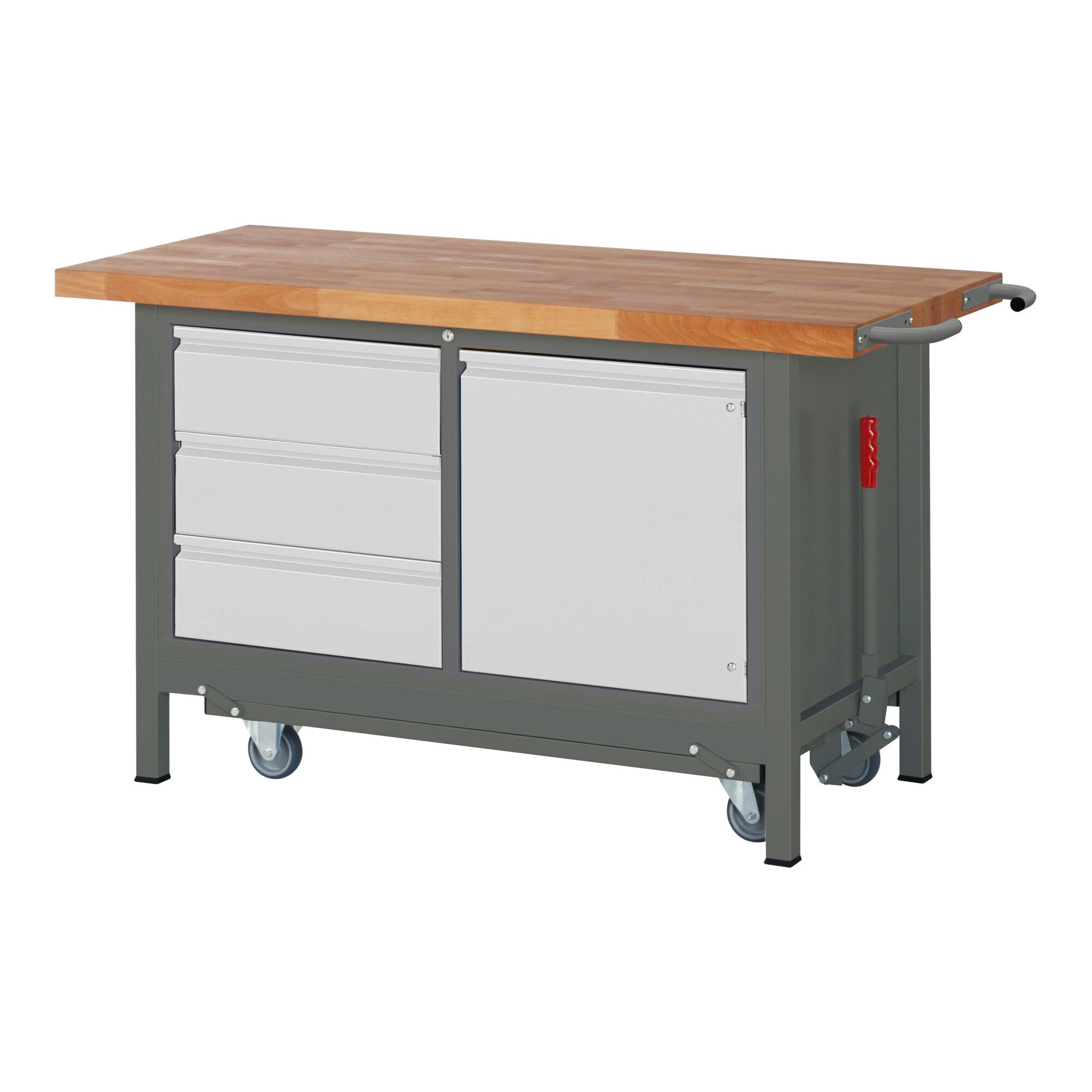STIER Premium workbench with abs. chassis, 3 drawers and 1 hinged door (WxDxH)