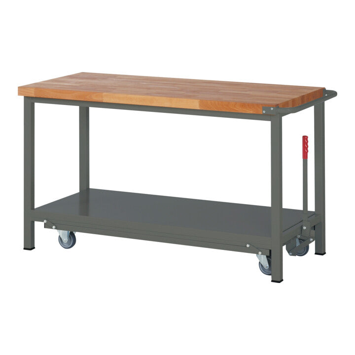 STIER Werkbank Premium mit abs. Fahrgestell BxTxH 1500x700x880 mm