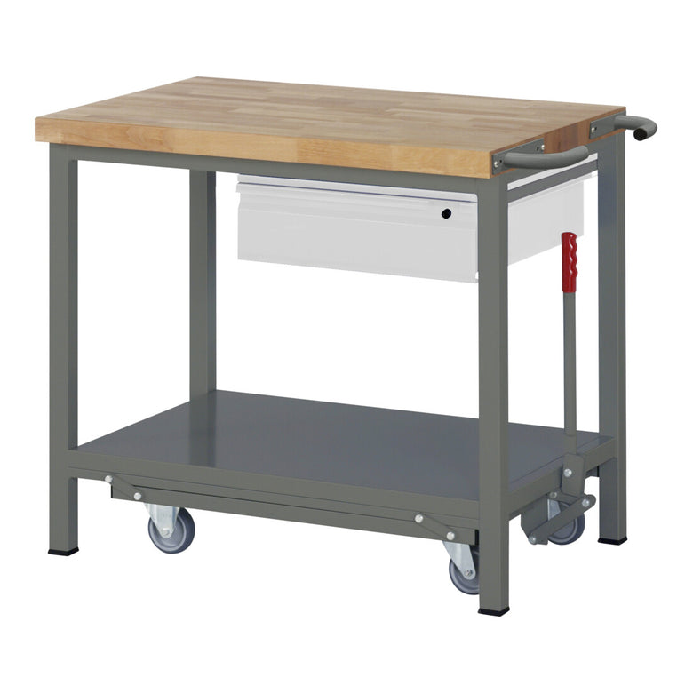 STIER Werkbank Premium mit abs. Fahrgestell und 1 Schublade