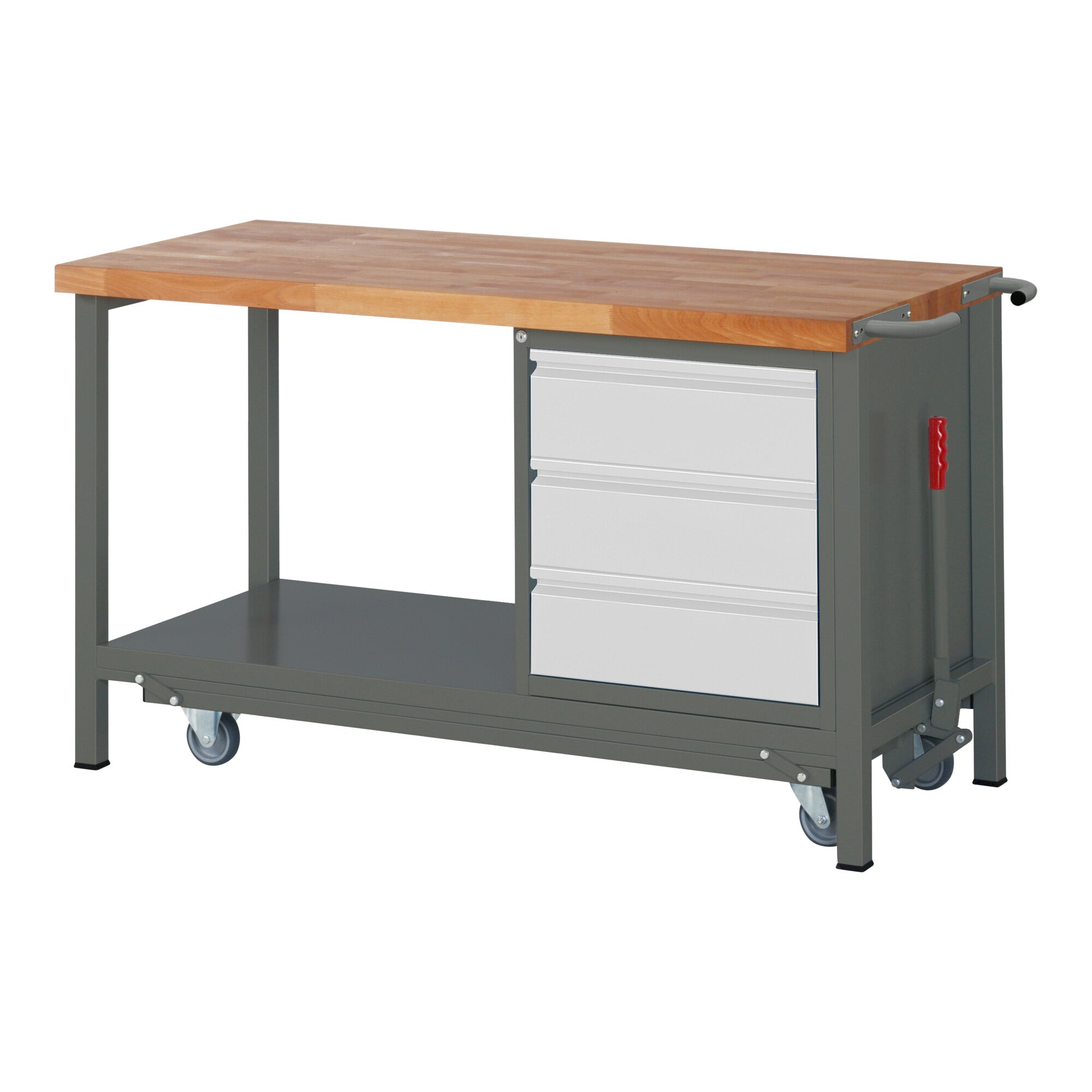 STIER Premium workbench with abs. chassis and 3 drawers WxDxH 1500x700x880