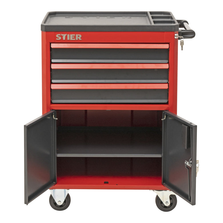STIER workshop and cabinet trolley unequipped lockable with 3 drawers each 2