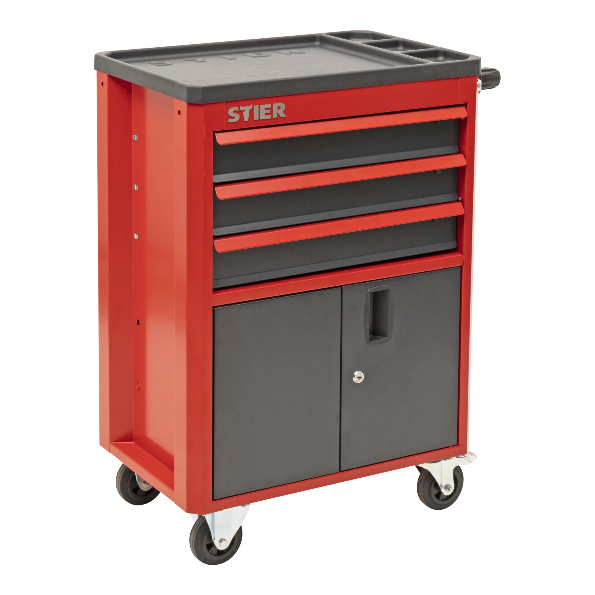 STIER workshop and cabinet trolley unequipped lockable with 3 drawers each 2