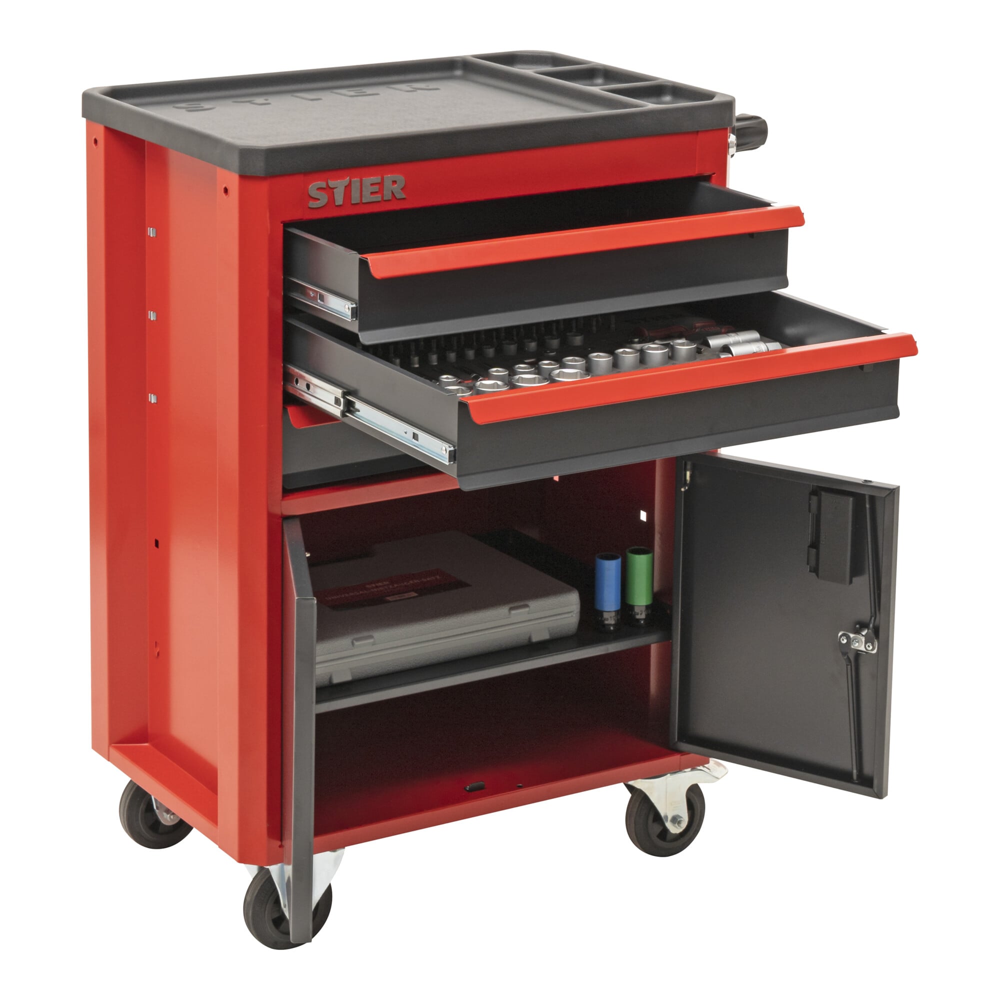 STIER workshop and cabinet trolley unequipped lockable with 3 drawers each 2