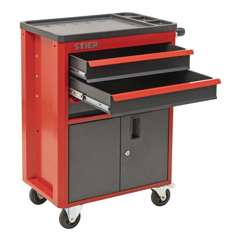 STIER workshop and cabinet trolley unequipped lockable with 3 drawers each 2