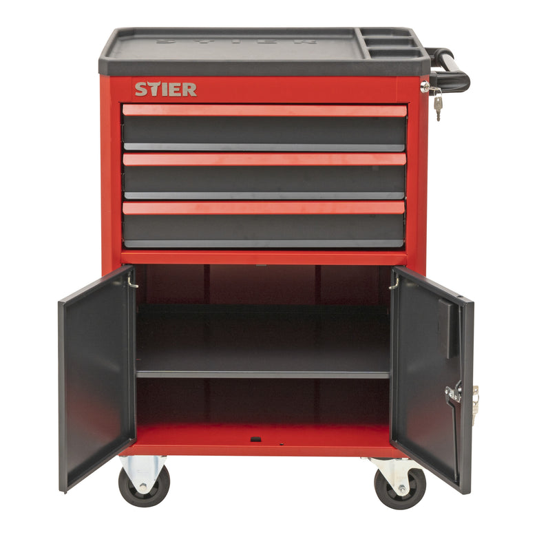 STIER workshop and cabinet trolley unequipped lockable with 3 drawers each 2