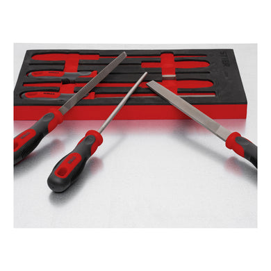 STIER Werkstattfeilen-Satz, 200 mm H2 5-teilig in Weichschaumeinlage (EVA)