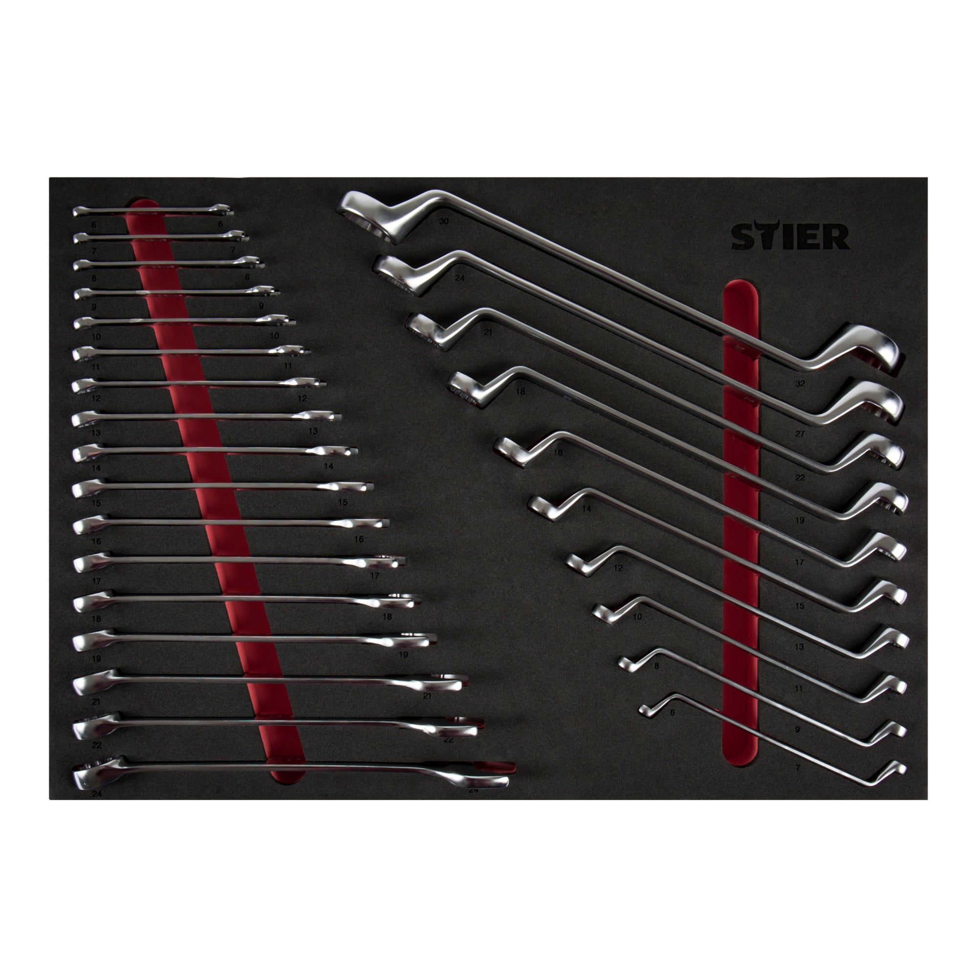 STIER Black workshop trolley equipped with 241 tools in soft foam insert