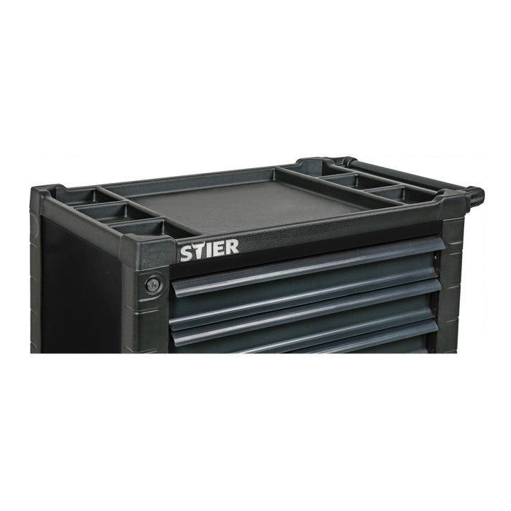 STIER workshop trolley with protective device and side door equipped with 223 pieces
