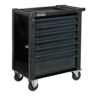 STIER workshop trolley with protective device and side door, equipped with 241 pieces