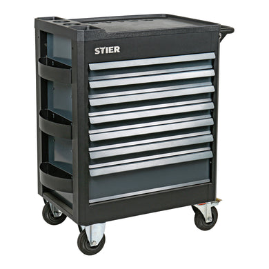 STIER Premium workshop trolley equipped with 223 pieces and plastic cover