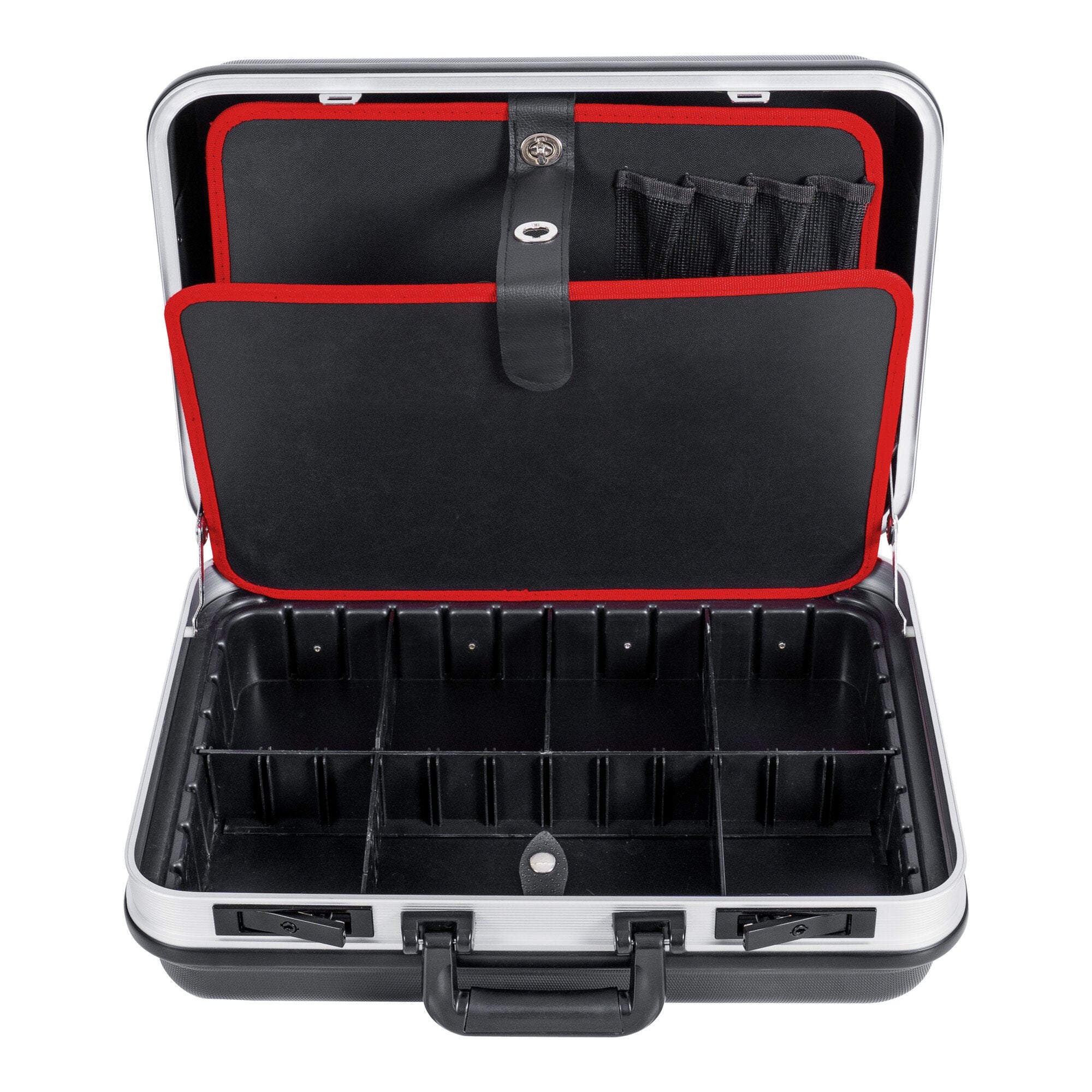 STIER Werkzeugkoffer Basic leer Werkzeugkiste schwarz ABS-Kunststoff