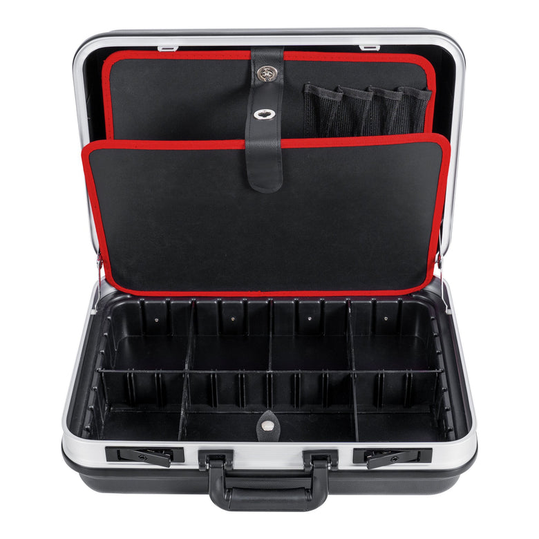 STIER Werkzeugkoffer Basic leer Werkzeugkiste schwarz ABS-Kunststoff