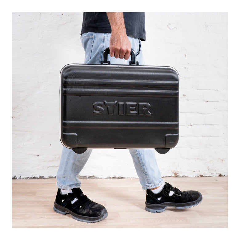 STIER Werkzeugkoffer Basic leer Werkzeugkiste schwarz ABS-Kunststoff