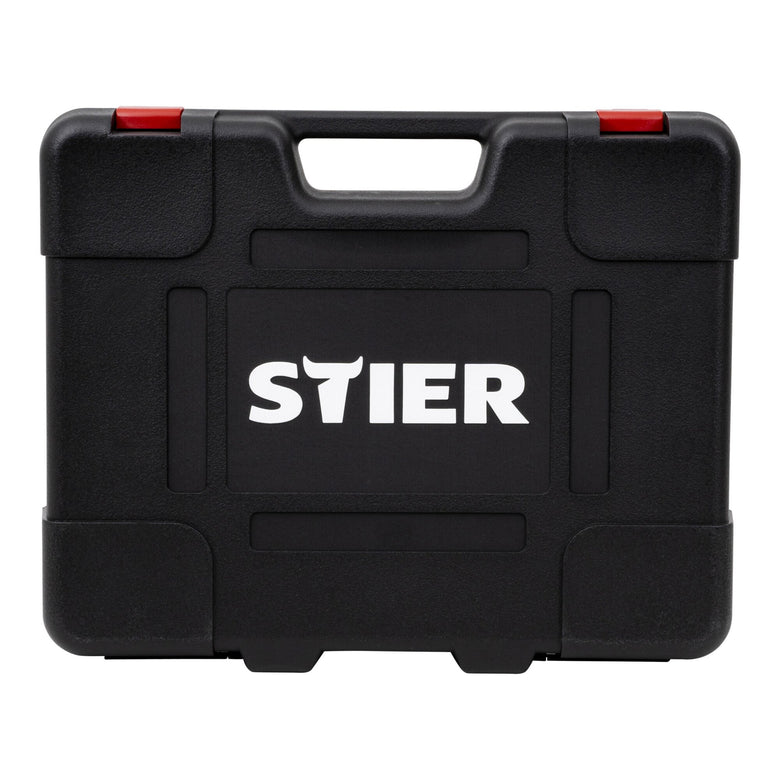 STIER tool case with 60-piece tool assortment including reversible ratchet