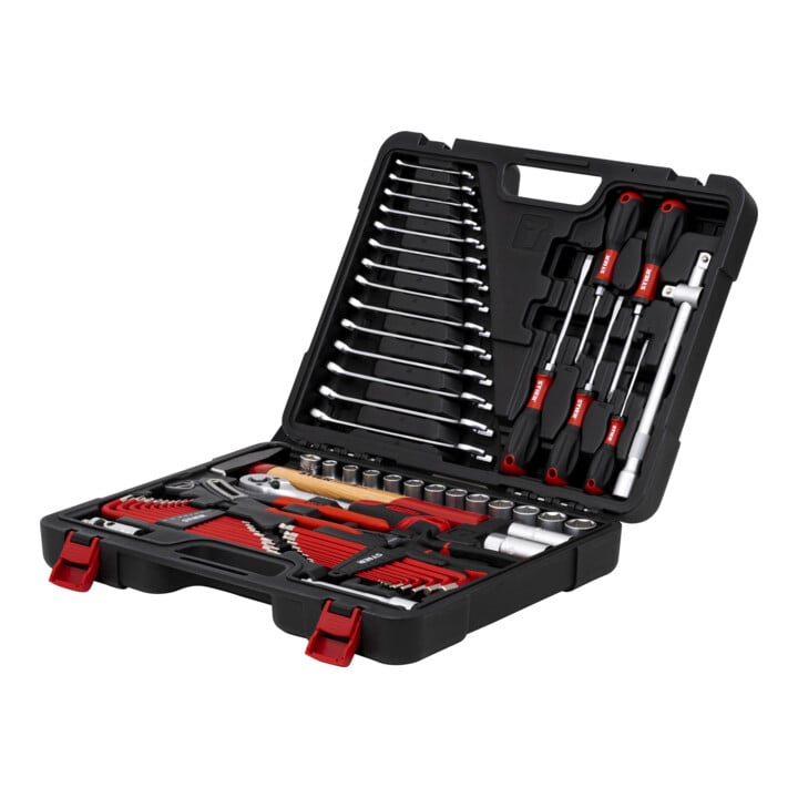 STIER tool case with 60-piece tool assortment including reversible ratchet