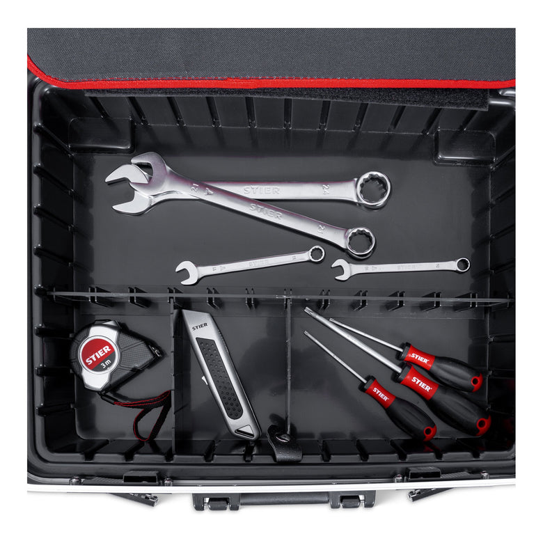 STIER Werkzeugkoffer Trolley leer schwarzer Werkzeugkasten 6,5 kg