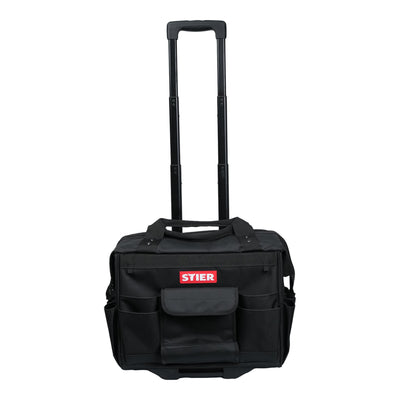 STIER Werkzeugtrolley Premium+ leer Werkzeugkoffer schwarz 19 Fächer reißfest