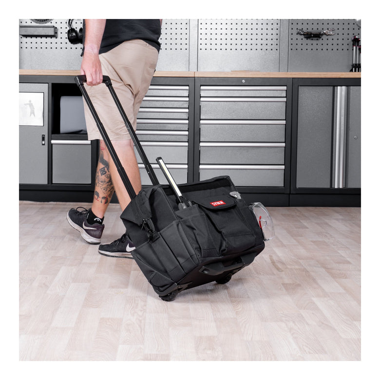 STIER tool trolley Premium+ empty tool case black 19 compartments tear-resistant