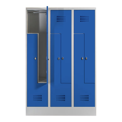 STIER Z-Garderobenspind Premium mit Sockel 6 Abteile Drehriegel