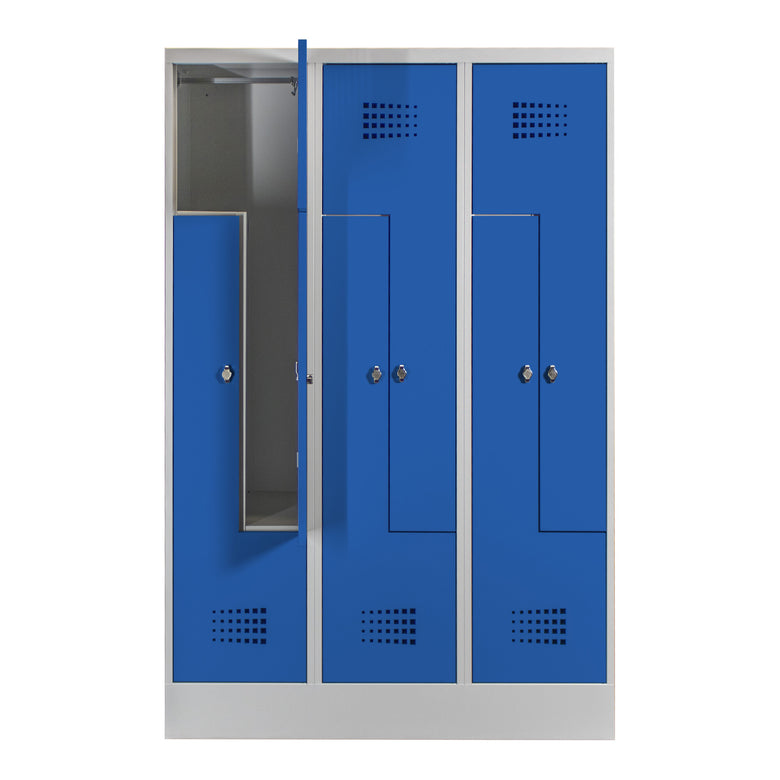 STIER Z-Garderobenspind Premium mit Sockel 6 Abteile Drehriegel