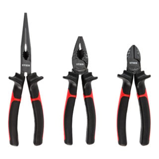 STIER pliers set assembly+ 3-piece two-component handles gripping contains