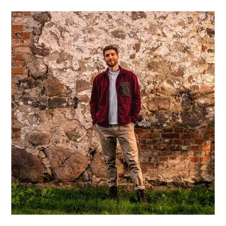 STIER Zip Fleece L Deep Red