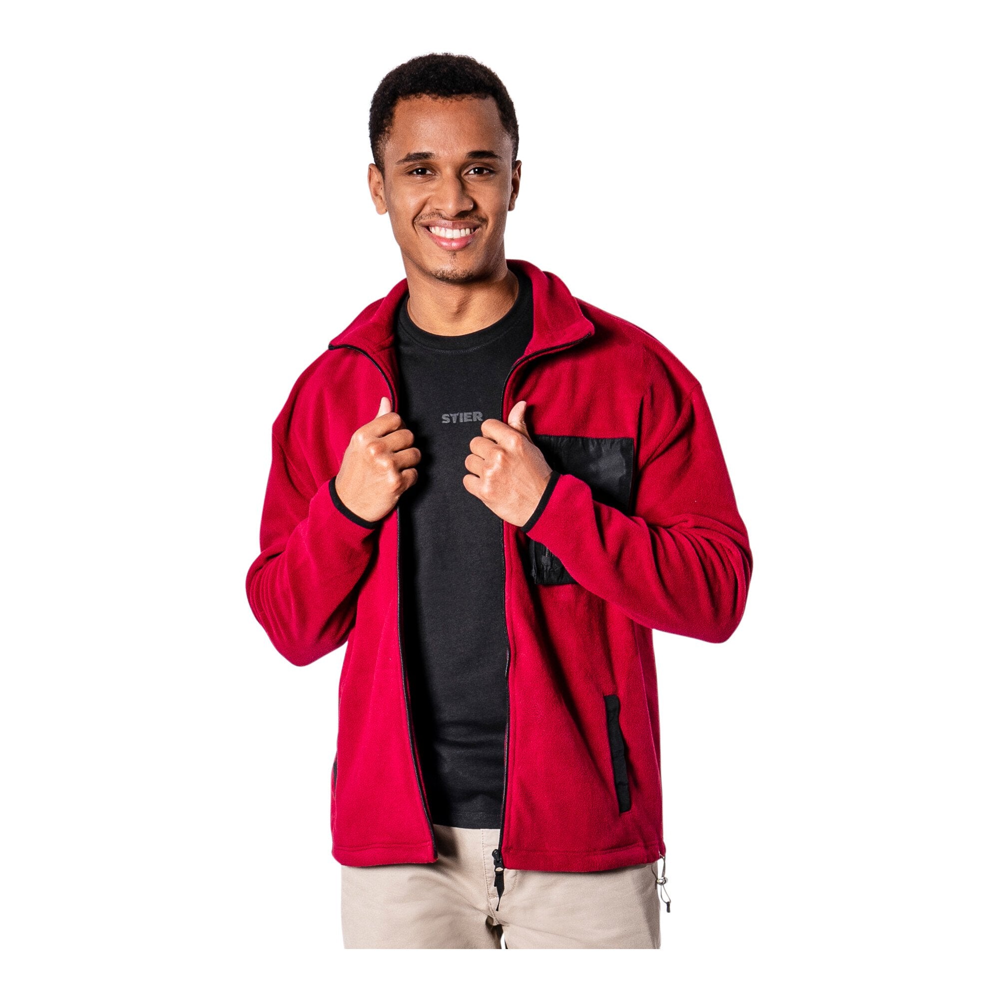 STIER Zip Fleece XL Deep Red