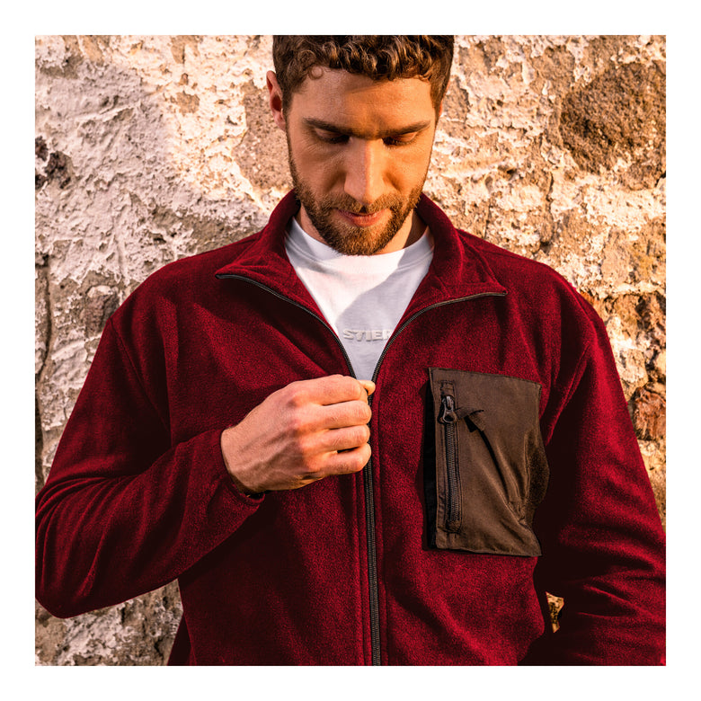 STIER Zip Fleece XXL Deep Red