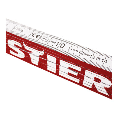 STIER Zollstock 2 m Länge aus Buchenholz 10 Glieder 90° und 180° Raster